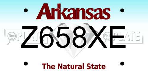Z658XE Arkansas License Plate
