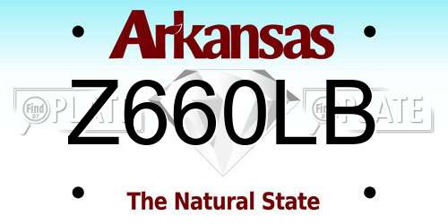 Z660LB Arkansas License Plate