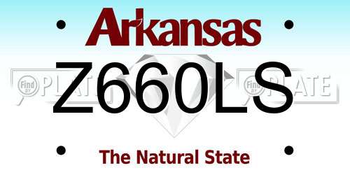 Z660LS Arkansas License Plate