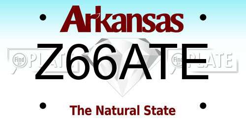 Z66ATE Arkansas License Plate