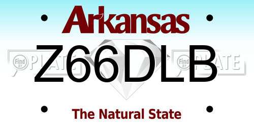 Z66DLB Arkansas License Plate