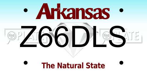 Z66DLS Arkansas License Plate