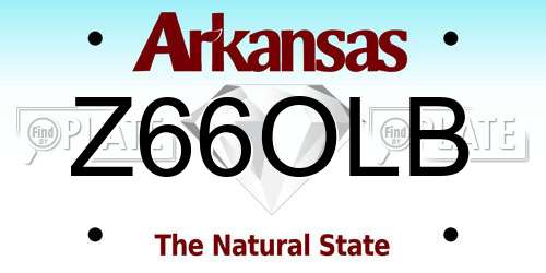 Z66OLB Arkansas License Plate