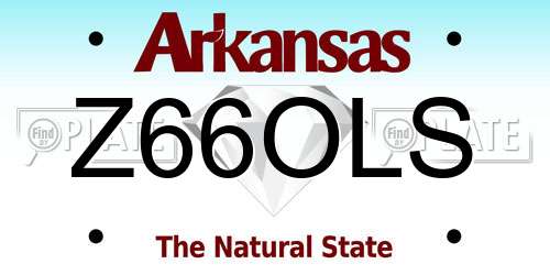 Z66OLS Arkansas License Plate