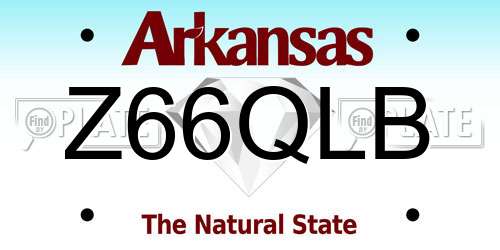 Z66QLB Arkansas License Plate