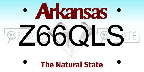 Z66QLS Arkansas License Plate