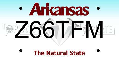 Z66TFM Arkansas License Plate
