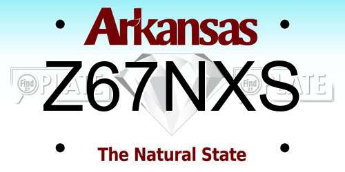 Z67NXS Arkansas License Plate