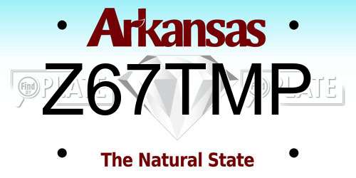 Z67TMP Arkansas License Plate