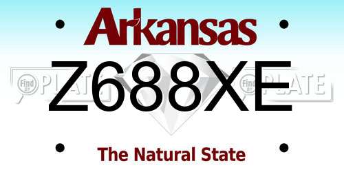Z688XE Arkansas License Plate