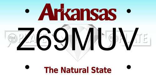 Z69MUV Arkansas License Plate