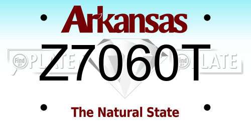 Z7060T Arkansas License Plate