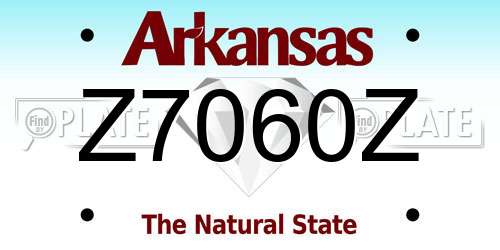 Z7060Z Arkansas License Plate