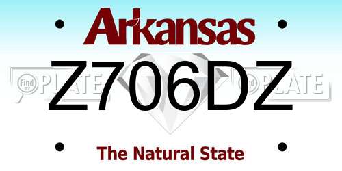 Z706DZ Arkansas License Plate