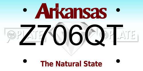 Z706QT Arkansas License Plate