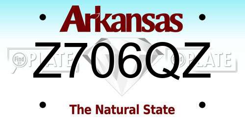 Z706QZ Arkansas License Plate