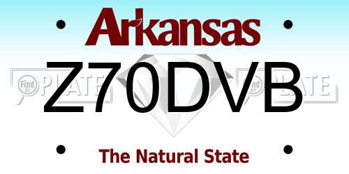 Z70DVB Arkansas License Plate