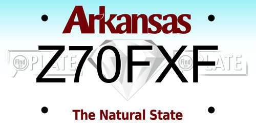 Z70FXF Arkansas License Plate