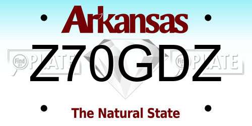 Z70GDZ Arkansas License Plate