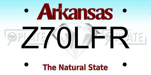 Z70LFR Arkansas License Plate