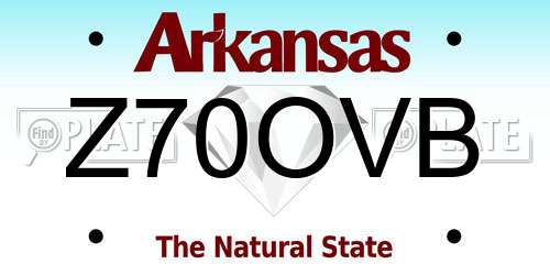 Z70OVB Arkansas License Plate
