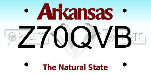 Z70QVB Arkansas License Plate