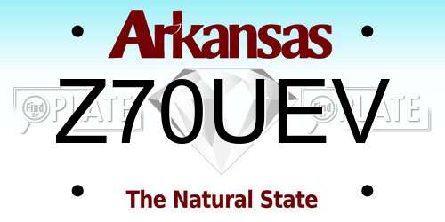 Z70UEV Arkansas License Plate