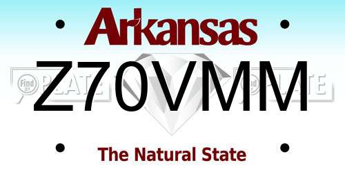 Z70VMM Arkansas License Plate