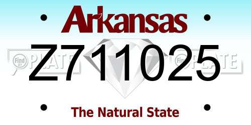 Z711025 Arkansas License Plate