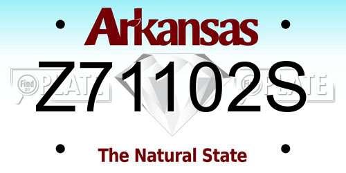 Z71102S Arkansas License Plate