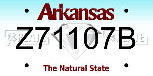 Z71107B Arkansas License Plate