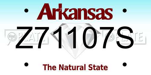 Z71107S Arkansas License Plate