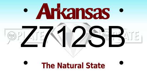 Z712SB Arkansas License Plate