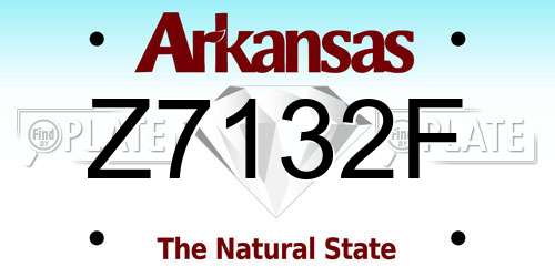Z7132F Arkansas License Plate