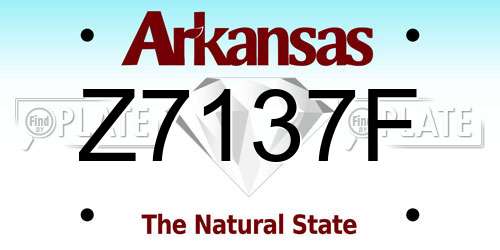 Z7137F Arkansas License Plate