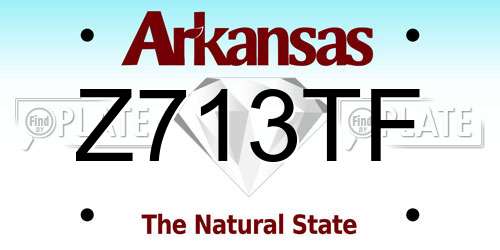 Z713TF Arkansas License Plate