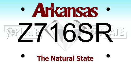 Z716SR Arkansas License Plate