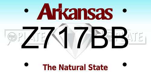 Z717BB Arkansas License Plate