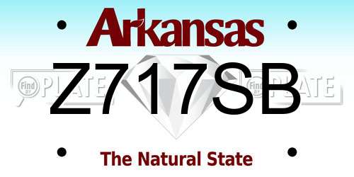 Z717SB Arkansas License Plate