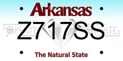 Z717SS Arkansas License Plate
