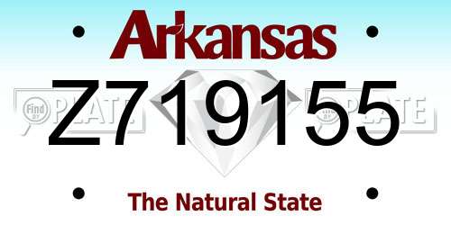 Z719155 Arkansas License Plate