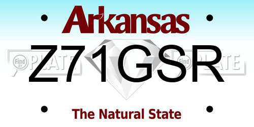 Z71GSR Arkansas License Plate