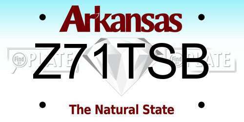 Z71TSB Arkansas License Plate
