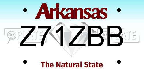 Z71ZBB Arkansas License Plate