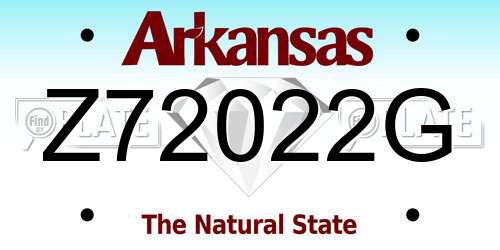 Z72022G Arkansas License Plate