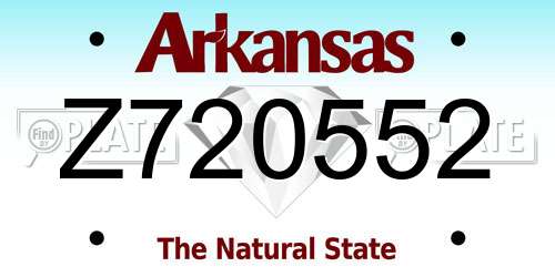 Z720552 Arkansas License Plate