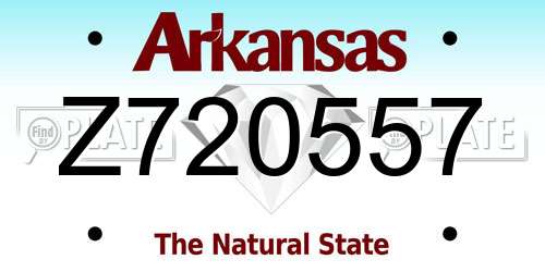 Z720557 Arkansas License Plate