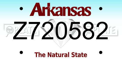 Z720582 Arkansas License Plate