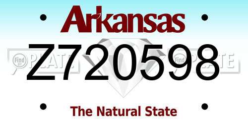 Z720598 Arkansas License Plate