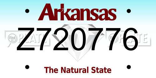 Z720776 Arkansas License Plate